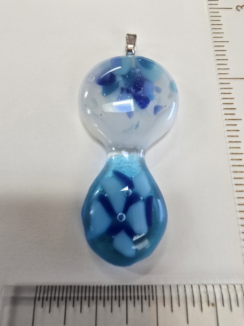 Handmade Blue Glass Teardrop Pendant Necklace